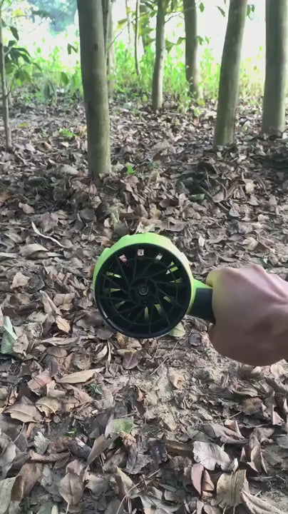 Leaf blower in use — yard
